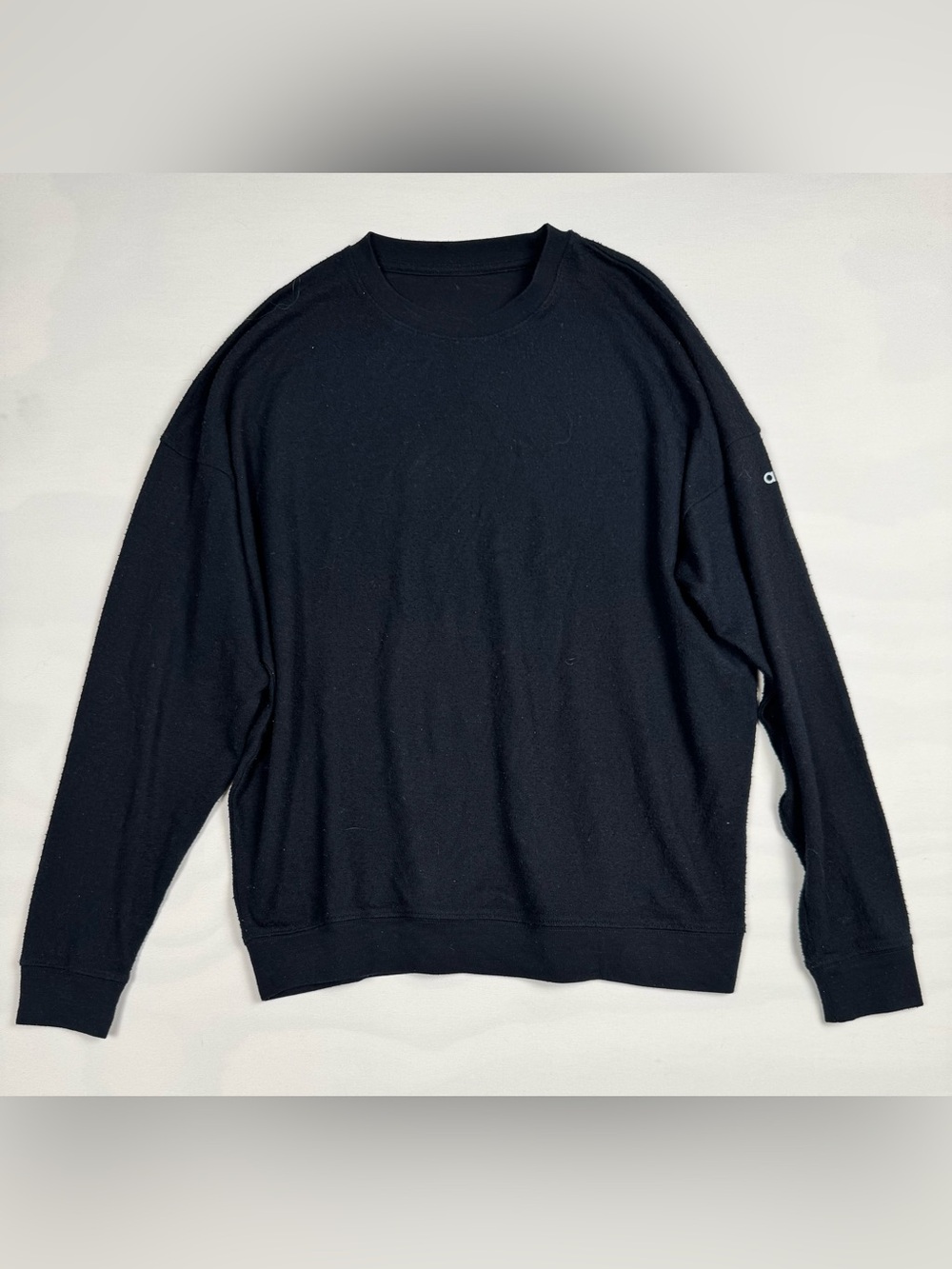 Alo Yoga Crewneck Long Sleeve Lightweight Sweater Black Women’s XL - Picture 1 of 4